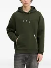 Hugo Boss Zip-pockets Hoodie In Green