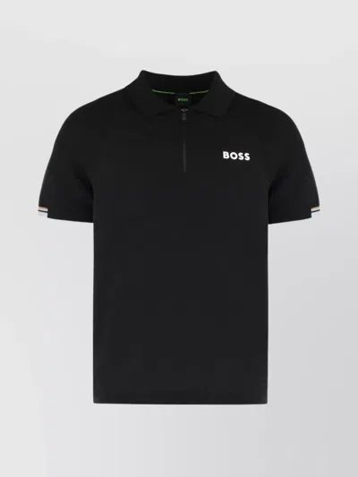 HUGO BOSS ZIP POLO SHIRT SHORT SLEEVES