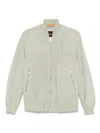 Hugo Boss Regular-fit Jacket In Suede In Gray