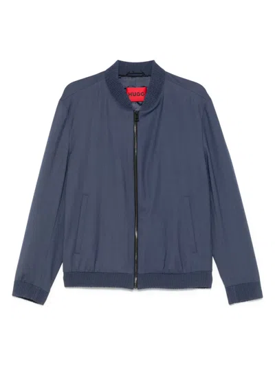 Hugo Boss Zip-up Bomber Jacket In Blue