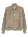 Hugo Boss Zip-up Bomber Jacket In Brown