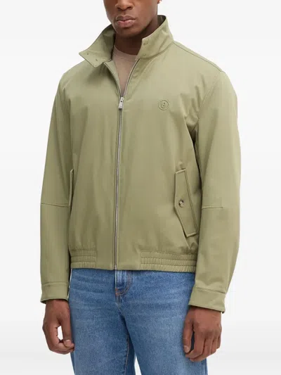 Hugo Boss Zip-up Bomber Jacket In Green