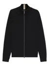 Hugo Boss Zip-up Cardigan In Black