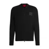 HUGO BOSS ZIP-UP CARDIGAN IN COTTON WITH STACKED LOGO