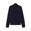 Hugo Boss Zip-up Cardigan In Wool In Blue