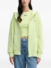 Hugo Boss Zip-up Cotton Hoodie In Yellow