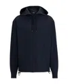 Hugo Boss Zip-up Relaxed-fit Hooded Shirt In Stretch Fabric In Black