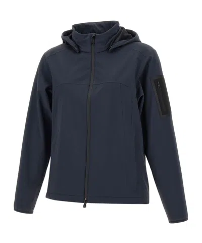 Hugo Boss Detachable-hood Zip-up Jacket In Blue