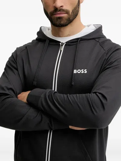 Hugo Boss Zip-up Hoodie In Black