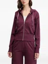 Hugo Boss Zip-up Hoodie In Burgundy