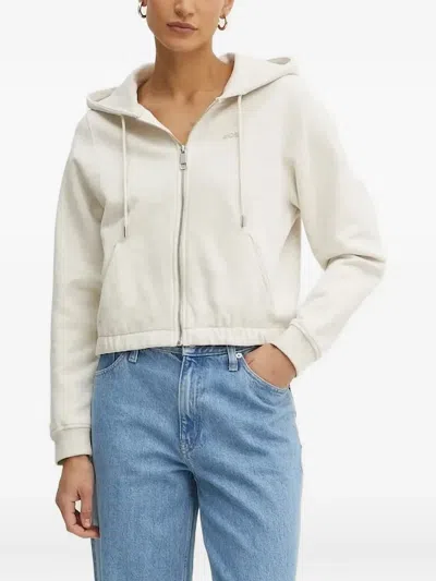 Hugo Boss Zip-up Hoodie In White