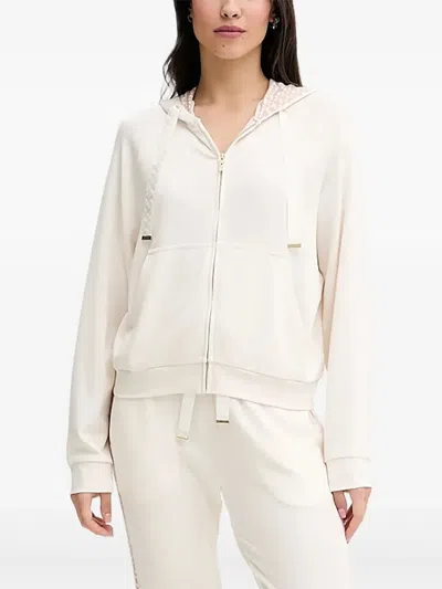 Hugo Boss Zip-up Hoodie In White