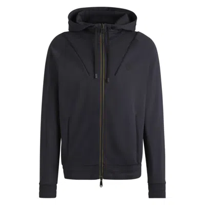 Hugo Boss Zip-up Hoodie With Double B Monogram In Blue