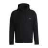 Hugo Boss Zip-up Hoodie With Logo Patch In Black