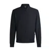 Hugo Boss Zip-up Hybrid Sweatshirt With Padded Front Panel In Blue