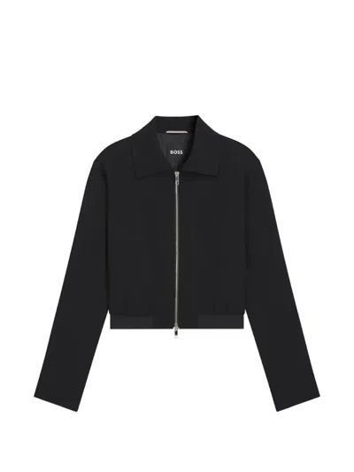 Hugo Boss Zip-up Jacket In Black
