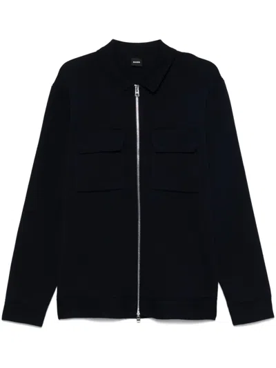 Hugo Boss Black Zip Jacket In 001 Black