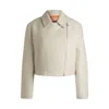 Hugo Boss Zip-up Jacket In Boucl Fabric In White