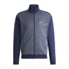Hugo Boss Zip-up Jacket With Embroidered Logo In Blue