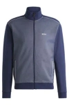 Hugo Boss Zip-up Jacket With Embroidered Logo In Dark Blue
