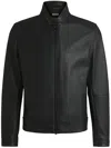Hugo Boss Boss H Mansell 3 Leather Jacket In Black