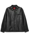 Hugo Boss Zip-up Leather Jacket In Black