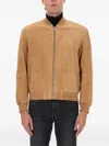 Hugo Boss Boss Muller Suede Bomber Jacket In Brown