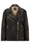 Hugo Boss Zip-up Leather Jacket With Signature Lining In Brown