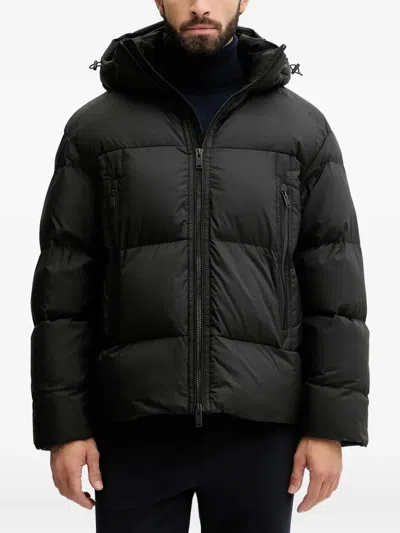 Hugo Boss Zip-up Padded Jacket In Black