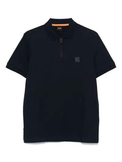 Hugo Boss Extra-slim-fit Stretch-cotton Shirt With Logo Tape In Blue