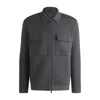 Hugo Boss Zip-up Regular-fit Cardigan In Wool In Grey
