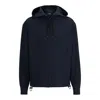 Hugo Boss Zip-up Relaxed-fit Hooded Shirt In Stretch Fabric In Blue