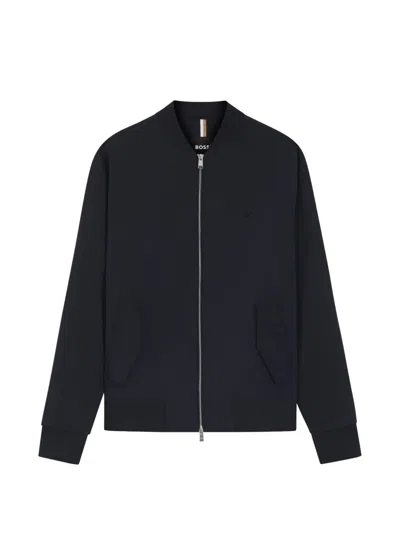 Hugo Boss Zip-up Sweat Jacket In Black