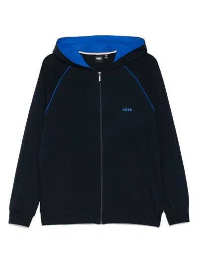 Hugo Boss Zip-up Sweatshirt In Blue