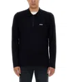 Hugo Boss Zip-up Sweatshirt In Black