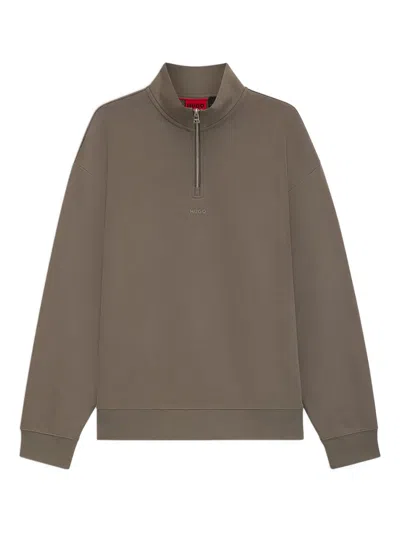 Hugo Boss Zip-up Sweatshirt In Gray