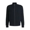Hugo Boss Zip-up Sweatshirt In Cotton With Tonal Monograms In Blue