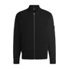Hugo Boss Zip-up Sweatshirt With Signature-stripe Detail In Black