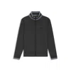 Hugo Boss Zip-up Sweatshirt With Striped Trims In Black