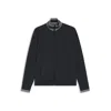 Hugo Boss Zip-up Sweatshirt With Striped Trims In Blue