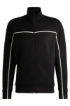 HUGO BOSS ZIP-UP SWEATSHIRT WITH TAPE INSERTS