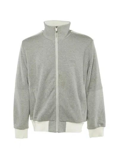 Pre-owned Hugo Boss Zip-front Sweatshirt In Gray
