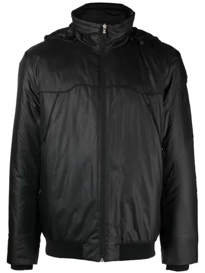 Hugo Boss Zipped Hooded Lightweight Jacket In Black