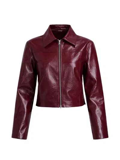 Hugo Boss Zipped Jacket In Burgundy