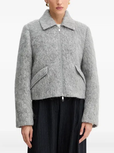 Hugo Boss Zipped Jacket In Gray