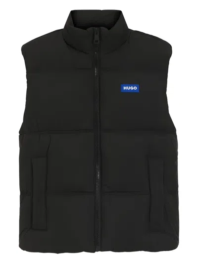 Hugo Boss Zipped Quilted Gilet In Black