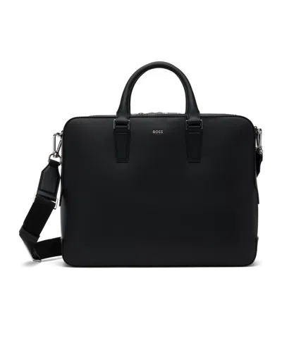 Hugo Boss Zipper Briefcase In Black