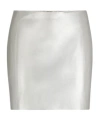 Hugo Boss Regular-fit Mini Skirt In Metallic Fabric In White
