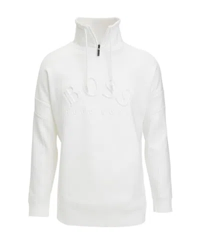 Hugo Boss Zipper Detail Sweater In White