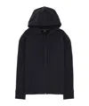 Hugo Boss Mens Dark Blue Branded Pouch-pocket Stretch-jersey Hoody Xl In Black